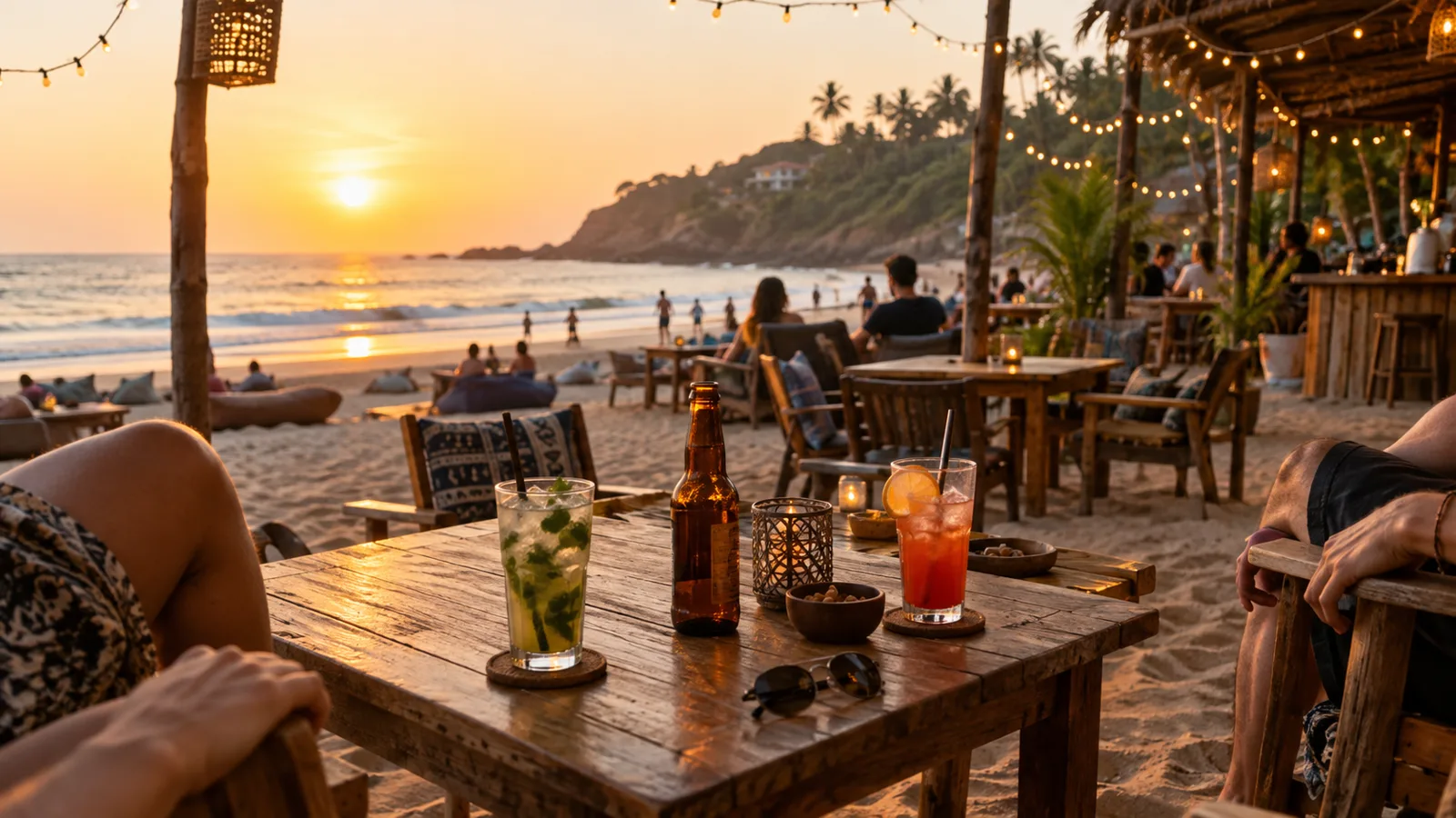 Beach shack at golden hour
