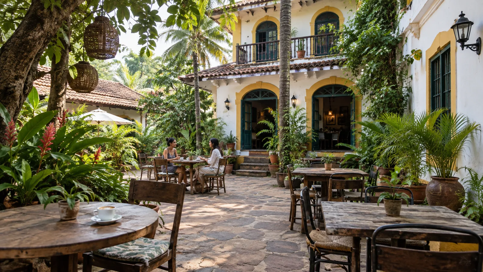 Cafe courtyard in Assagao