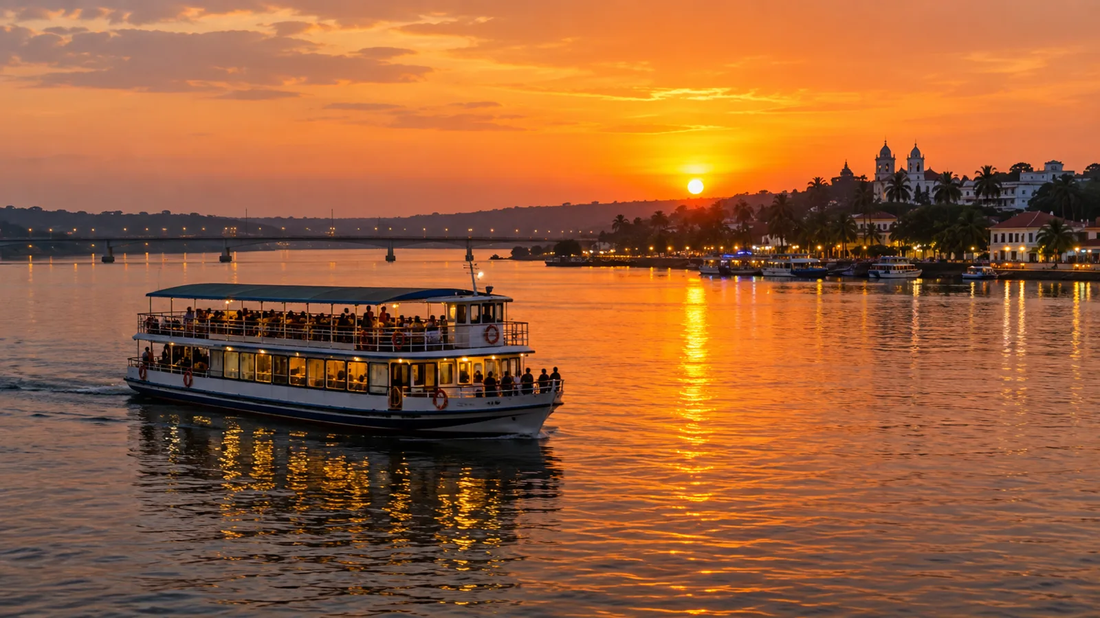 Evening river cruise on the Mandovi