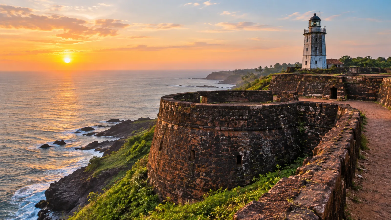 Laterite fort on a Goan headland