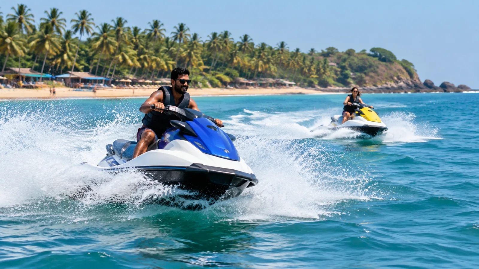 Jet skis on the sea